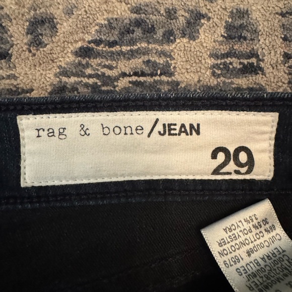 Rag & Bone Terra Blues Dark Wash Distressed Straight Leg Jeans• 29 - Picture 4 of 9